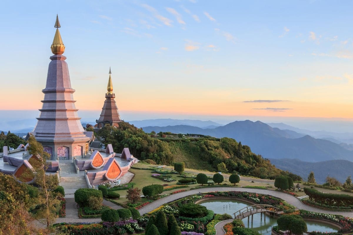 two Pagoda, Chiang Mai Sunset-2-1-1-1