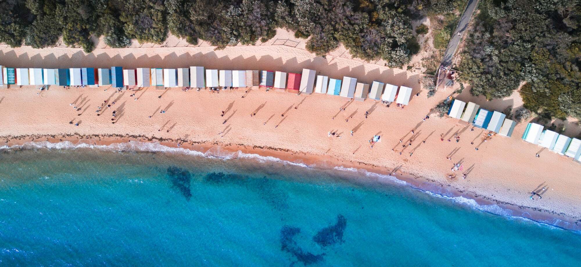 Melbourne's beaches have white sands and turquoise waters.