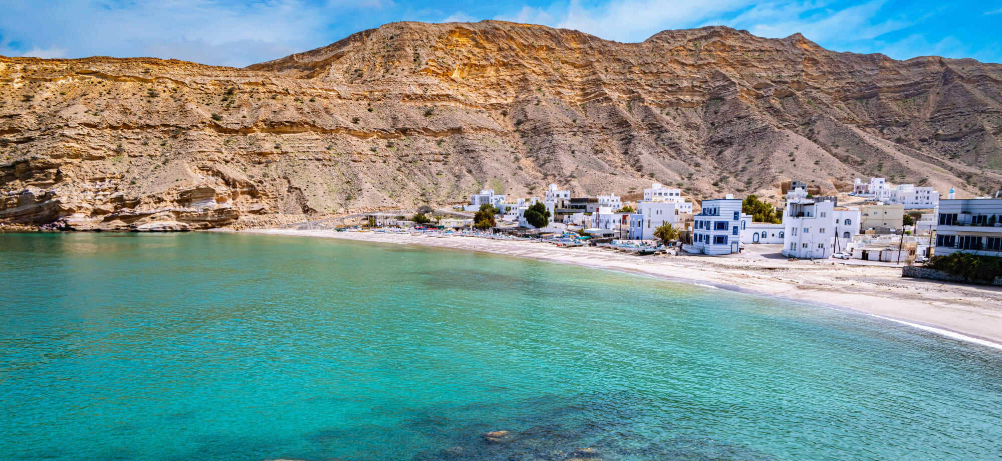 Muscat in Oman faces the twinkling, turquoise waters of the Gulf of Oman