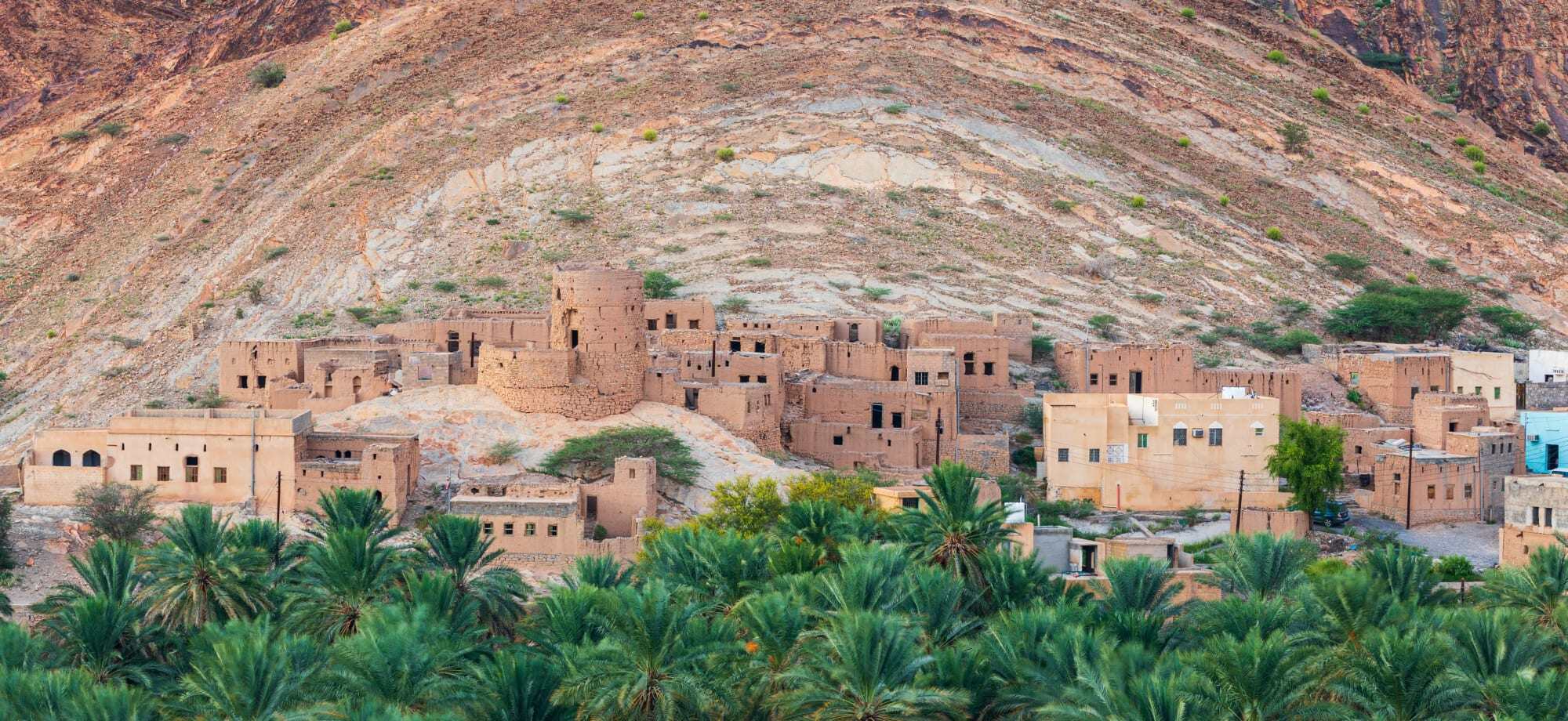 Nizwa is characterised by rustic buildings, its exterior mountain landscape and the lush greenery which surrounds its streets.