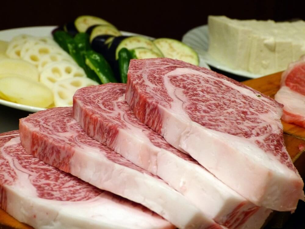 Japan Food Guide - slabs of raw Japanese Kobe beef
