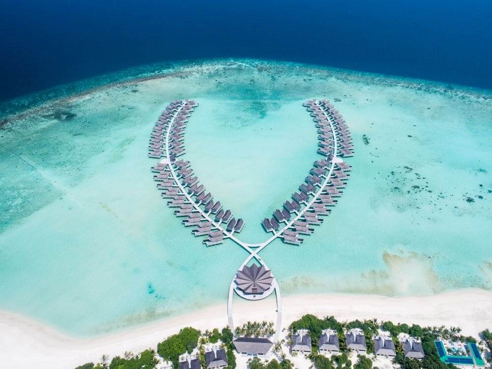 aerial view of movenpick resort kuredhivaru maldives