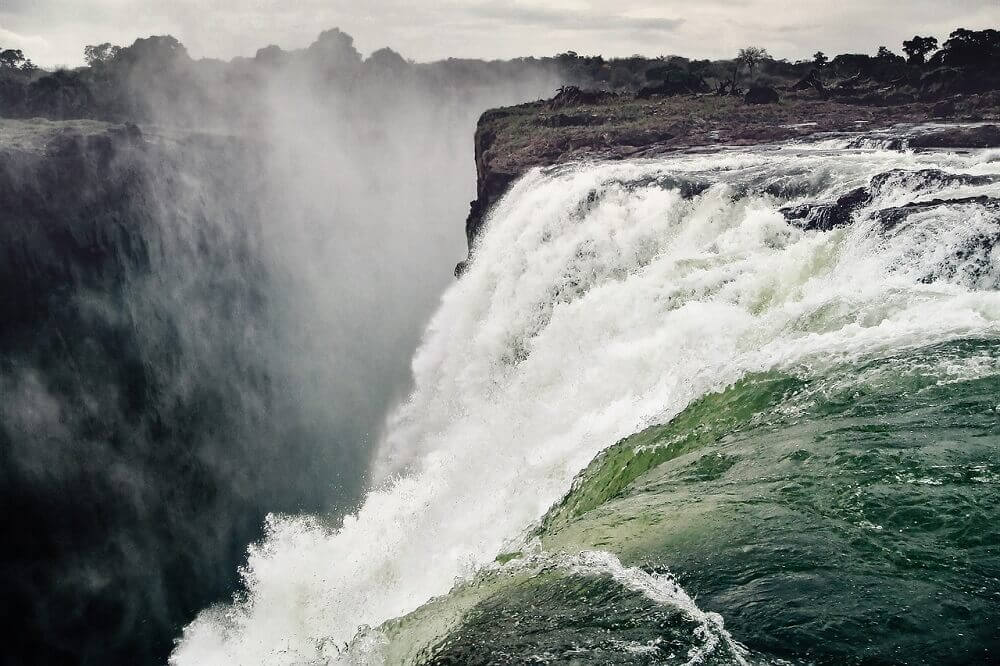 Zambezi River feeding Victoria Falls